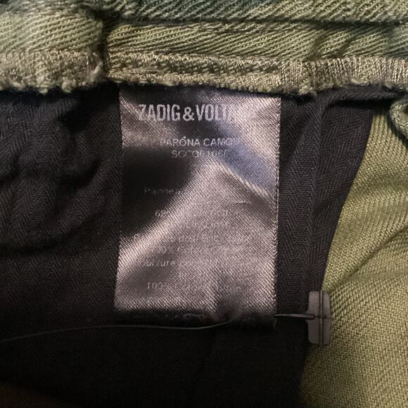 Zadig & Voltaire Parona 2 Tone Camo Panel Cotton Canvas Jogger Pants 36 S - Picture 10 of 12